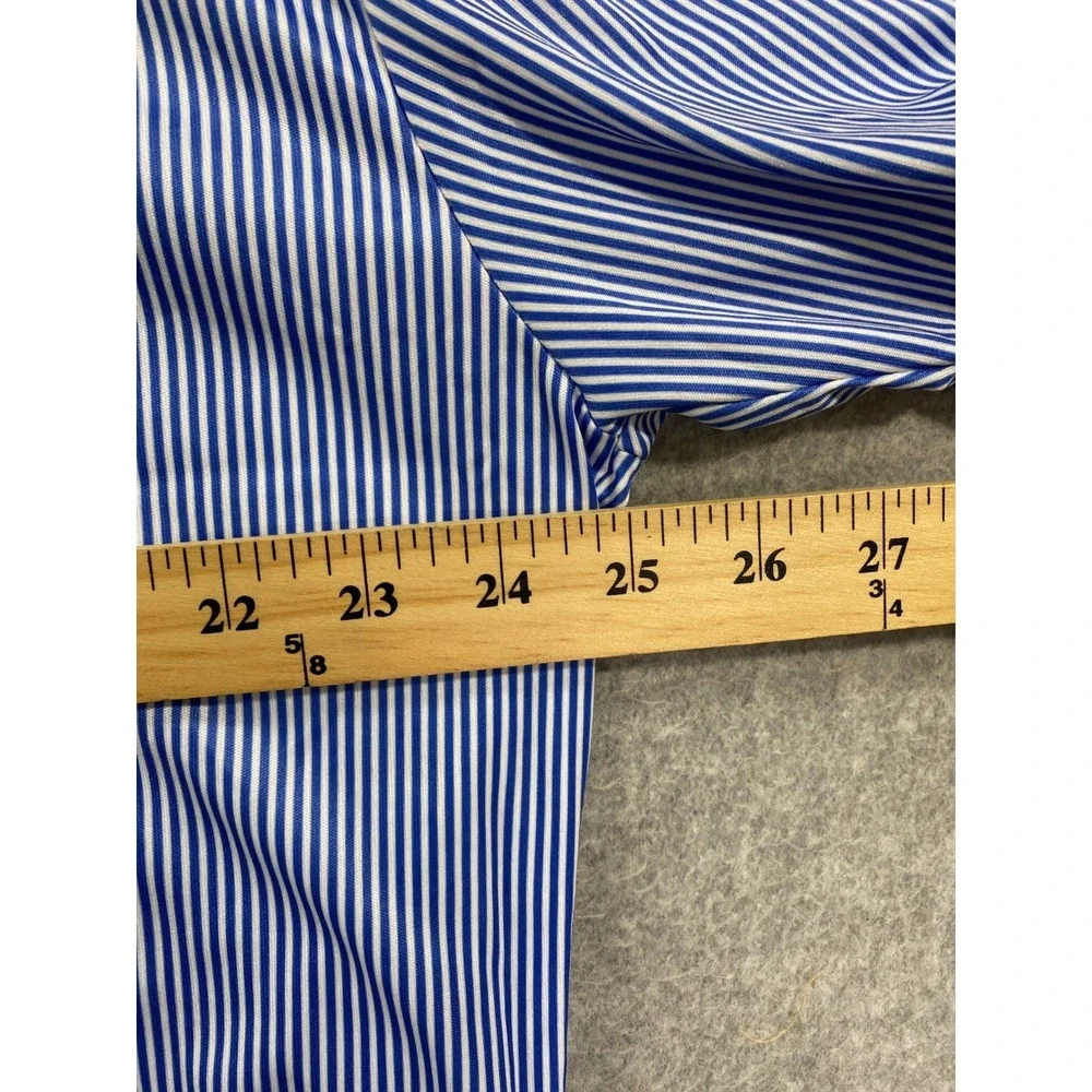COLLARS & CO Men's 2XL Blue‎ Striped Short Sleeve Relaxed Dress Polo Shirt